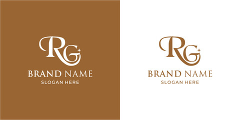 Creative RG Monogram Logo with Star, Illustration, Design Inspiration, Vector, Icon