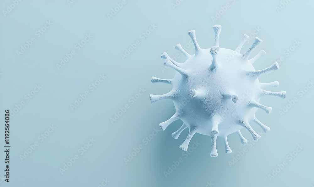 Aufkleber h5n1 virus particle isolation, a detailed depiction of an isolated h5n1 virus particle against a sof