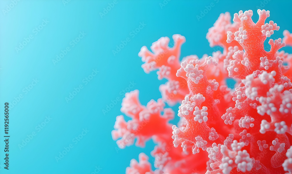 Poster microscopic view of h5n1 virus particles, showcasing intricate structures and unique characteristics
