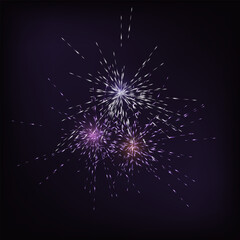 Fototapeta premium Fireworks Burst Vector Background Purple