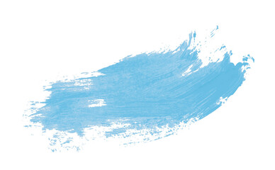 Hand drawn light blue brush stroke isolated on transparent background.