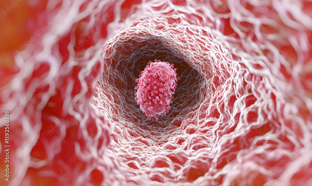 Poster microscopic analysis of h5n1 avian virus in cellular structure, showcasing intricate details of vira