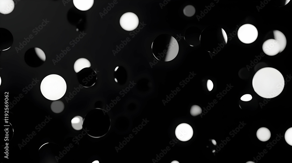 Poster Monochrome Serenity, a captivating interplay of soft bokeh and striking contrasts, creating a tranquil yet bold artistic atmosphere.