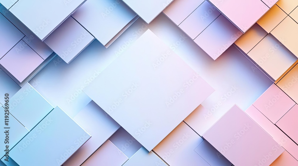 Poster minimal symmetry idea. abstract composition with colorful geometric shapes and gradients in a modern
