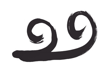 Hand drawn black brush stroke isolated on transparent background.