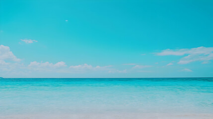 Fototapeta premium Turquoise Ocean Bokeh, a vibrant blend of tropical hues, evokes a serene beach atmosphere, perfect for relaxation and escape.