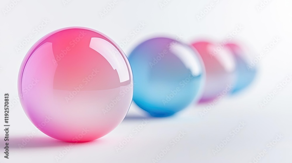 Poster symmetry gradient concept. colorful gradient spheres arranged in a creative line, ideal for modern d