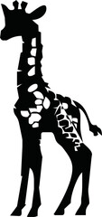 Giraffe silhouette. Giraffe black icon on white background