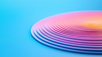 Symmetry gradient concept. Colorful layered patterns create a mesmerizing visual experience on a blue background.