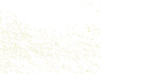 Abstract doted and confetti golden glitter and dust particles splatter on transparent background. Dust golden grunge background. Vector illustration.