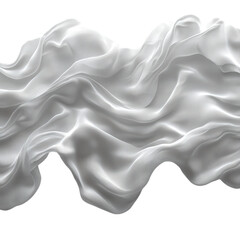 Elegant Draped Silver Fabric Soft Texture Luxury Textile Smooth Waves Sheer Silk