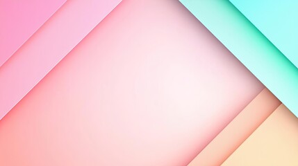Obraz premium Symmetry gradient concept. Vibrant abstract background with layered geometric shapes in pastel colors.
