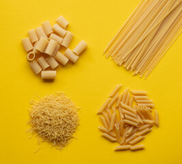 Different types of pasta on display