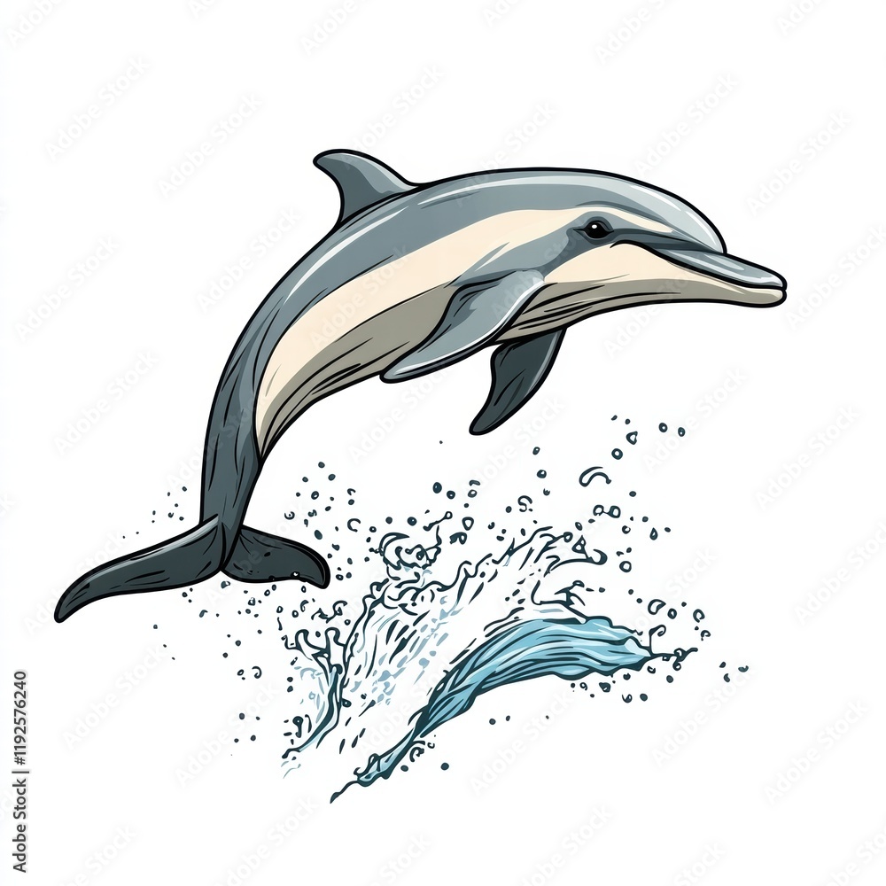 Leinwandbilder dolphin leaping through waves in an ocean setting during a sunny day. generative ai