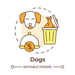 Menu psychology multi color concept icon. Strategy of dishes selling. Restaurant business management. Round shape line illustration. Abstract idea. Graphic design. Easy to use in presentation