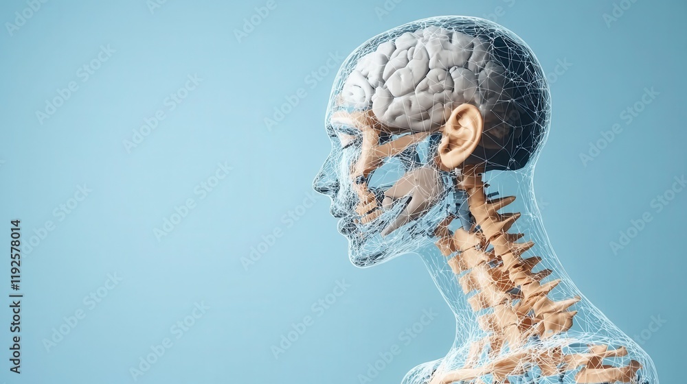 Poster dynamic visualization of ai and algorithms in medical art representing human anatomy