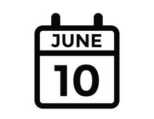 June 10 - Daily Calendar Icon with day of month
