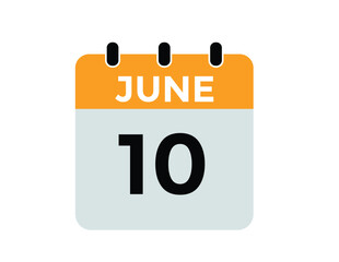 June 10 - Daily Calendar Icon with day of month
