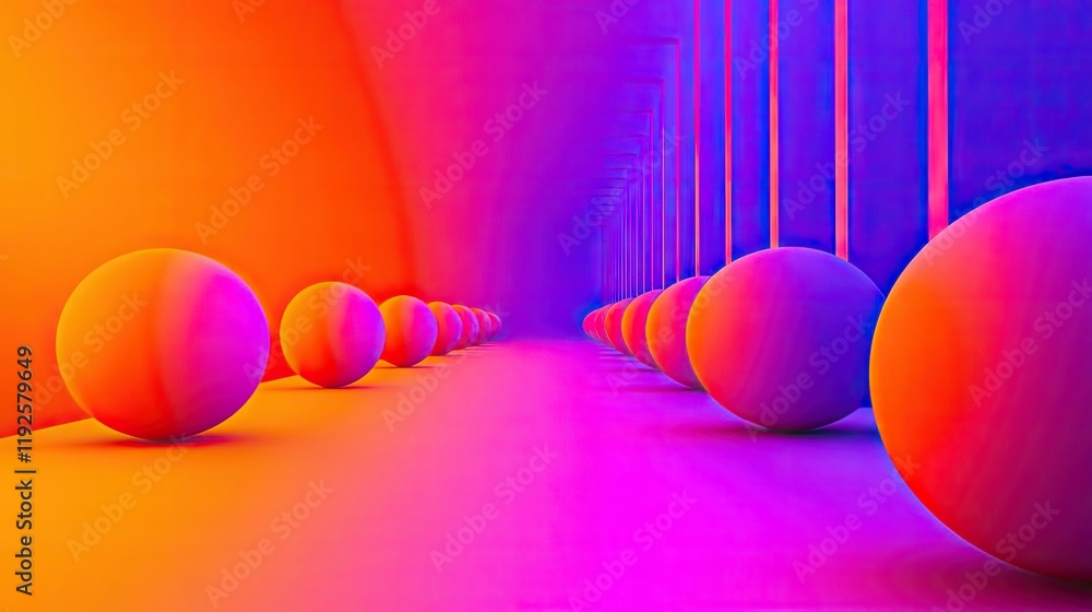 Poster vivid gradient idea. colorful abstract design featuring vibrant spheres in a gradient background.