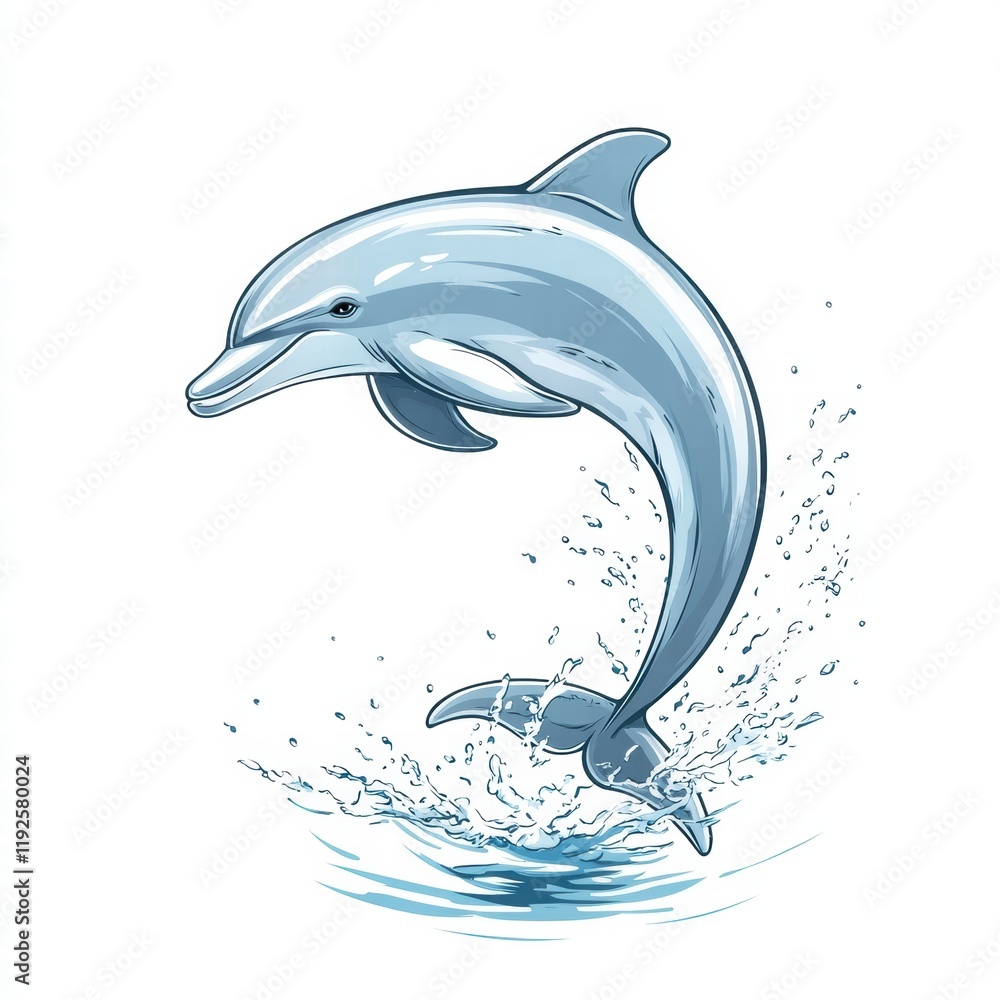 Aufkleber dolphin jumping gracefully above water in a playful display of agility and strength. generative ai