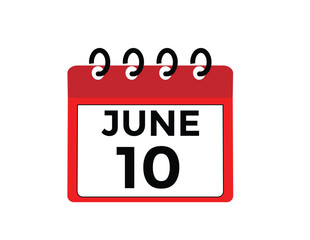 June 10 - Daily Calendar Icon with day of month
