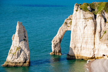 Etretat, France. White cliffs view