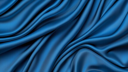 Fototapeta premium Textured blue fabric with elegant draping and soft sheen, ideal for fashion or interior design projects.