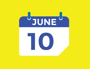 June 10 - Daily Calendar Icon with day of month
