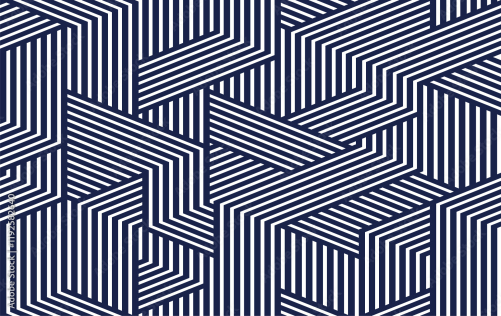 Aufkleber cubes abstract background, seamless pattern with 3d blocks, geometric linear polygon wallpaper, isom