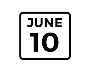 June 10 - Daily Calendar Icon with day of month
