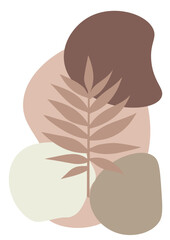 Flowers drawn by hand line, logo for design, on white background, Mocha Mousse colors - Pantone colors of 2025
