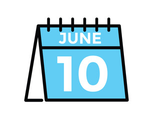 June 10 - Daily Calendar Icon with day of month
