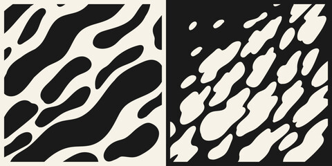 abstract flowing wave pattern poster. Abstract groovy. Fashionable minimalistic trendy style black white concept. Vector art collage for AD, patterns, posters, promo, covers, web design social media