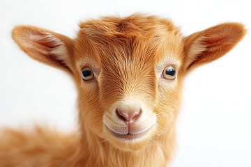 Adorable Baby Goat Portrait Soft Furry Features