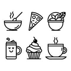 bread icon minimal lines on white background