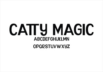 Catty Magic font for logo and headline. Isolated vector typeset