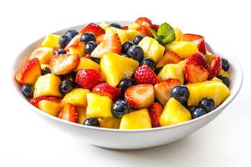 Fresh fruit salad in a vibrant bowl