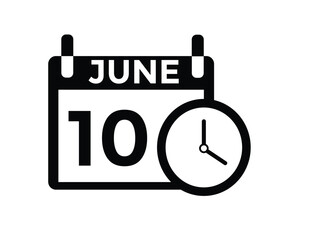 June 10 - Daily Calendar Icon with day of month
