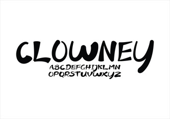 Clowney font for logo and headline. Isolated vector typeset