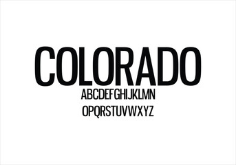 Colorado font for logo and headline. Isolated vector typeset