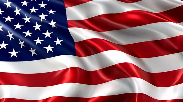 American flag fluttering close up on Memorial Day or 4th of July