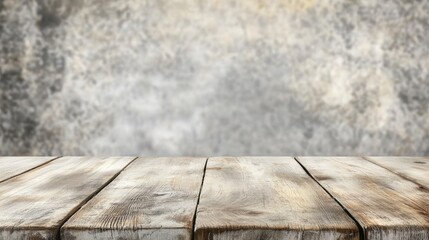 Wooden tabletop with blurred gray kitchen background ideal for product display or culinary photography