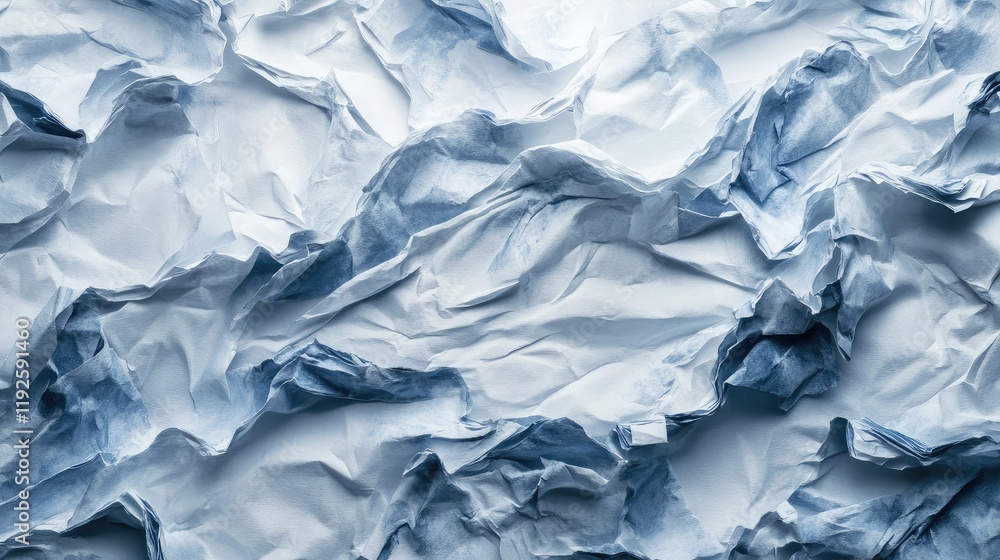 Poster Crumpled paper texture background for creative design and text overlay in a top view perspective