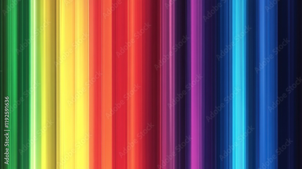 Poster electromagnetic spectrum visualization depicting high and low frequency wave patterns and color grad