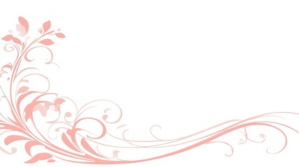 Elegant Peach Floral Design Corner Border
