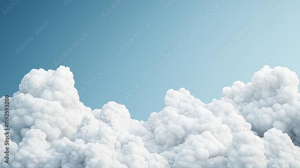 Poster cloudy abstract background concept. fluffy white clouds against a clear blue sky, creating a serene 