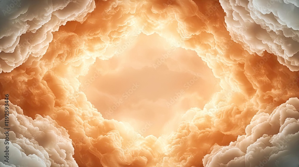 Poster cloudy abstract background concept. dramatic sky with golden clouds illuminated by sunlight creates 