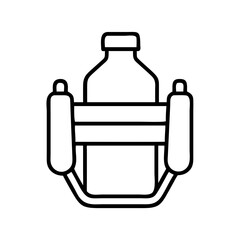 water bottle holder icon, water bottle holder line art - simple line art of water bottle holder, perfect for water bottle holder logos and icons and themed design
