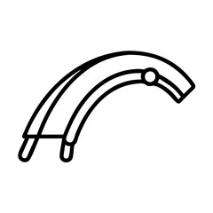 bicycle fender icon, bicycle fender line art - simple line art of bicycle fender, perfect for bicycle fender logos and icons and themed design