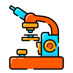 Microscope Icon. Medical Icon in filled outline style